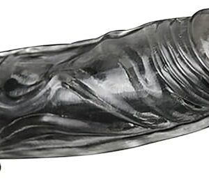 6.69 Inch Penis Sleeve, Reusable Penis Sleeve Extender Realistic Textured Extender Sheath Silicone Thickened Penis Ring Adult Sex Toys for Men - Black