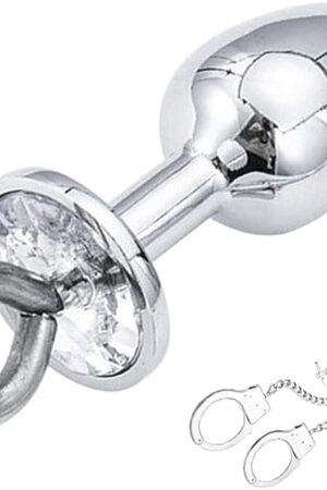 Handcuff Anal Plug Butt Bondage Metal Restraint Fetish SM BDSM Adult Sex Toy Long Chains Stainless Steel for Couples and Lover