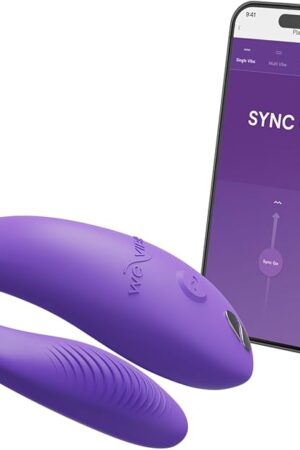 We-Vibe Sync Go Couples Vibrator with Travel Case | Wearable Vibrating Couples Adult Sex Toy | App Controlled G Spot & Clitoris Stimulator | Dual Stimulation with 10 Speeds | Rechargeable | Purple