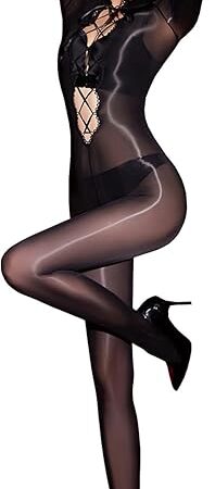 Body Stockings for Women Sexy Full Body Pantyhose Tights Shimmer Catsuits Nylon Bodysuit Oil Shiny Bodystocking