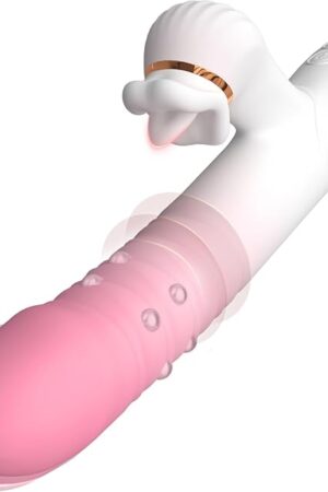Vibrator Thrusting Dildo with 7 Thrust 7 Vibration, Thrusting Vibrator for Women G Spot Vibrator Adult Toys with Tongue Thrusting Rechangeble Rabbit Vibrators Adult Sex Toys for Women