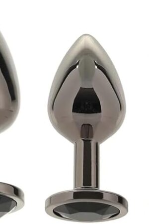 Black Gem Anal Plug Set with Lube 1oz | Butt Plug | Anal Toys | P-Spot | Anal Beads