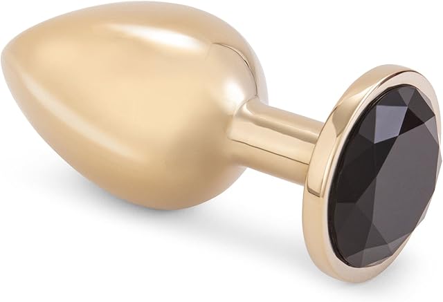 Gold Metal Adult Sex Toys & Games - Small, Medium, Large Sizes Stylish Butt Plug with Colorful Jewel - Sexual Stimulation Device for Men and Women - Versatile Pleasure