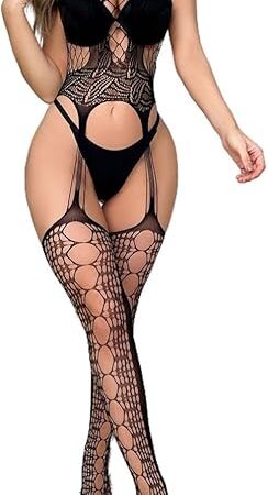 Women's Mesh Lace Fishnet Cut Out Bodystocking Negligee Sling Lingerie Sexy Tights Mesh Stockings