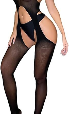 Women Sexy Bodystocking Suspenders Sheer Lingerie Tights Transparen One PieceBodysuits