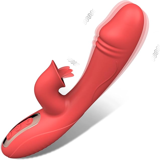 Clitoral G-Spot Vibrator Tongue Licking Toy for Women Pleasure,Waterproof Tongue Rose Sex Toy,Dildo Vibrator Rabbit Clitoris Stimulator for Beginner Adult Sex Toys with 5 Speeds 12 Vibrations