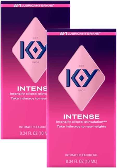 K-Y Intense 034 Fl Oz Adult Toy Friendly Female Pleasure Gel, Arousal Stimulant for Women, Couples Massage Enhancer, Latex Condom Compatible (2 Pack)