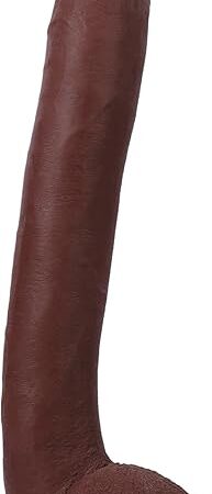 Doc Johnson Signature Series - Hollywood Cash - 11 Inch ULTRASKYN Dildo with Removable Vac-U-Lock Suction Cup - F-Machine & Harness Compatible - for Adults Only, Chocolate