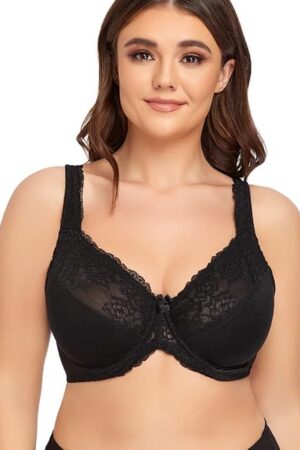Women's Bras Sexy Lace Full Coverage Plus Size Underwire Non Padded Minimizer