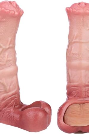 Fantasy Soft Silicone Made Penis Sleeve Penis Ring, Monster Style Horse Dildo Sleeve Sheath Enlarger Cover Extender, Adult Sex Products for Men Male Sex Toy