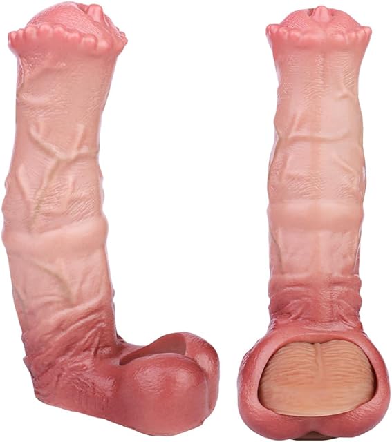 Fantasy Soft Silicone Made Penis Sleeve Penis Ring, Monster Style Horse Dildo Sleeve Sheath Enlarger Cover Extender, Adult Sex Products for Men Male Sex Toy