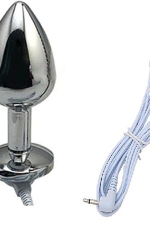Anal Butt Plug Electric Shock Roller Body Metal Anal Beads Butt Plug Electro Sex Toys for Male Female