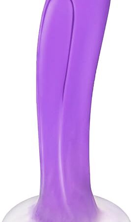 Beginner Anal Plug Anal Sex Toys,Soft Liquid Silicone Anal Dildo Trainer for Comfortable Long-Term Wear,Comfortable Curved ergonomics with Flared Suction Cup Base,Women Men Adult Sex Toys (Purple)