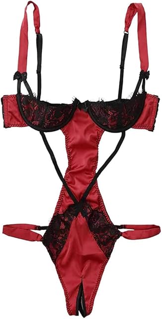 Women's Lingerie Set, Sexy Lace Bodysuit, Breastless Bra, Top Butt Open, G-String Thong, Babydolls, Corset, Clubwear