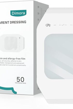 Dimora Transparent Film Dressing 50 Packs, Waterproof Adhesive Clear Bandages 4 in x 5 in, Wound Cover for IV Shield, Tattoo Aftercare Bandage(FSA/HSA Approved))