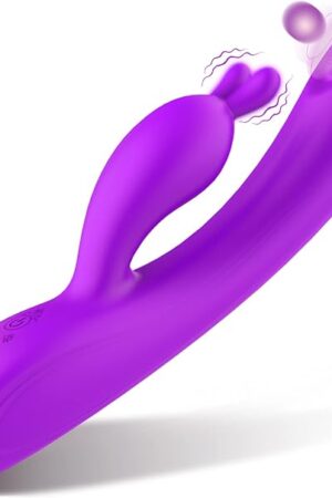 G Spot Rabbit Vibrator,Clitoral Stimulator Massager with Flapping Strong Pulsation,Adult Toys with 9 Powerful Vibrations Dual Motor,Waterproof & Rechargeable Sex Toys for Women or Couple Fun (Purple)