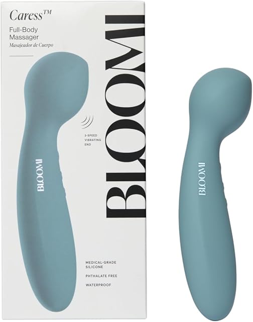 Bloomi Caress Massager - Silicone Device Massager Wand - Clit Stimulation & Clitoris - Waterproof - Female Wellness Deep Vibrations - 6?L
