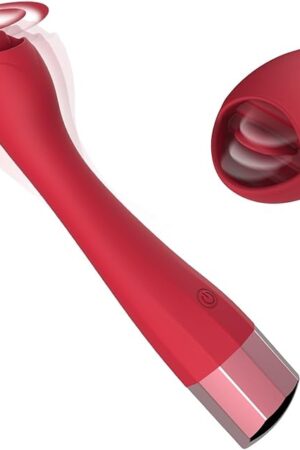 G-Spot Vibrator - Clitoris Stimulator with 10 Tounge-Licking & Vibrating Modes Wand Massager for Female Pleasure Adult Sex Toys, Red