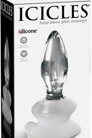 Icicles No. 91 Hand Blown Glass Butt Plug W/Suction Cup - Clear