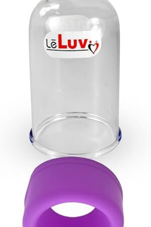 LeLuv EasyOp 2.5 Inch Diameter by 4 Inch Length Penis Head Vacuum Cylinder with Large Opening (1.4 Inch) Silicone Sleeve