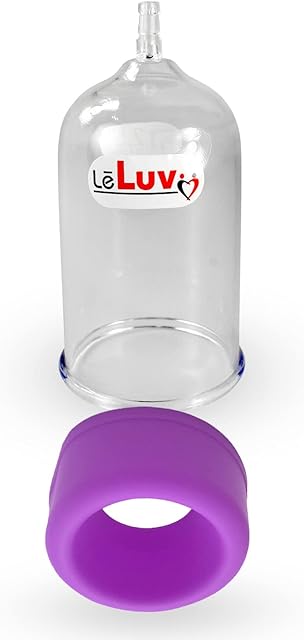 LeLuv EasyOp 2.5 Inch Diameter by 4 Inch Length Penis Head Vacuum Cylinder with Large Opening (1.4 Inch) Silicone Sleeve