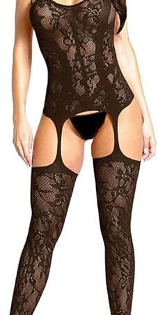 Bodystocking Lingerie for Women Crotchless Super Stretchy Sexy Seamless Lingerie Bodysuit All Size Plus Size