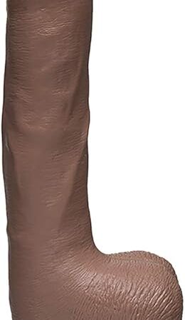Doc Johnson The D - Uncut D - 9 Inch with Balls - FIRMSKYN - 8.75" Long and 1.75" Wide - Suction Cup Base - O-Ring Harness Compatible Dildo - for Adults Only, Caramel