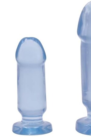 Adam & Eve Jelly Backdoor Training Kit, Ultra, Flexible & Comfortable 3, Piece Graduated Anal Plug Set, Flexible & Realistic Butt Plugs with Suction Cup Bases for Hands Free Anal Training Fun