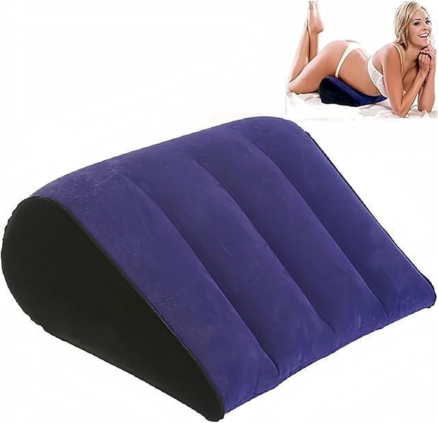 Generic Upgrade Sex Pillow Position Cushion for Couple,Sex Furniture for Bedroom Triangle Inflatable Ramp Positioning for Deeper Position Support Pillow Men Women Couples Sweater GJU8H, Blue