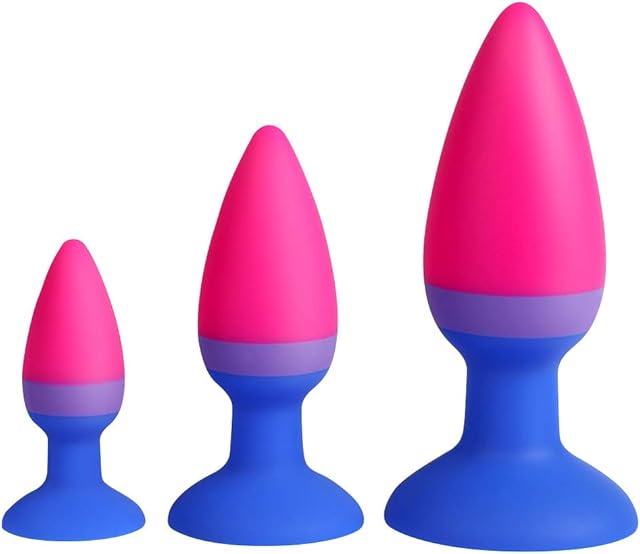 Butt Plug Trainer Kit Pack of 3 Silicone Anal Plugs Training Set with Strong Suction Cup Anal Sex Toy for Beginner Men Women