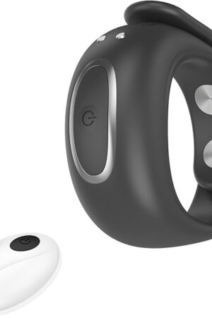 10 Vibration Modes Adjustable Penis Ring with Watch Strap Design, USB Recharge Waterproof Quietly Vibrating Cock Ring Adult Sex Toy for Men - Remote