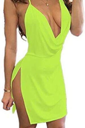 Women's Sexy Deep V-Neck Mini Club Dress