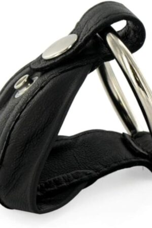 Cock Ring with Leather Ball Pouch
