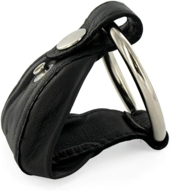 Cock Ring with Leather Ball Pouch