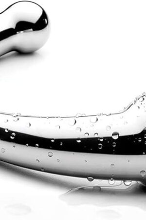 G-spot Massage Dildo, Stimulate Wand Fetish Plug Solid Metal Curved Dual Ended Masturbation Sex Toy for Couple