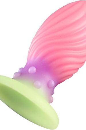 Glowing Silicone Anal Plug Dilator Adult Sex Toys with Granule Texture Waterproof Soft Odorless Suction Cup Ideal for Long-Term Wear Anal Expansion Intimate Pleasure (L)