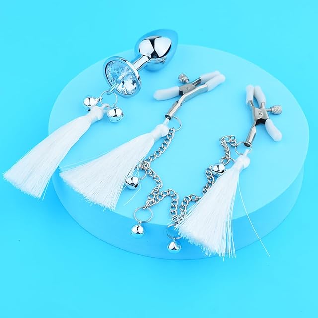 Anal Sex Toy Beads Butt Plug Prostate Massager with Safe Pull Ring Unisex G Spot Anal Sex Toy with Small Bell Backyard Dilators Anal Trainer Kit Thrusting Toys Stainless Steel Expand