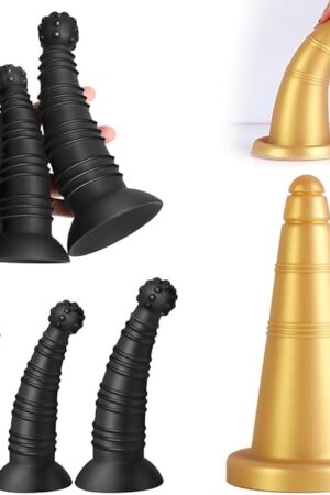 FST Anal Sex Toys for Beginners, Silicone Anal Plugs + Anal Expender, Super Exciting Stimulation Butt Plug Set with Power Suction Cup + Oversized Ice Cream Cone Anal Toy