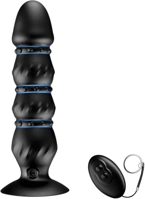Vibrating Anal Beads Butt Plug, Prostate Massager Anal Vibrator with 10 Vibration Modes, Remote Control Flexible Silicone Rechargeable Waterproof Anal Sex Toy for Men, Women and Couples. (6.2)