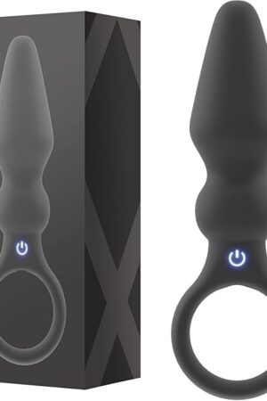Vibrating Silicone Butt Plug Short - 20 Dynamic Vibration Modes for Ultimate Pleasure - Ergonomically Designed with Ridges, Humps & Bumps - Discreet & Versatile Handheld Adult Toy