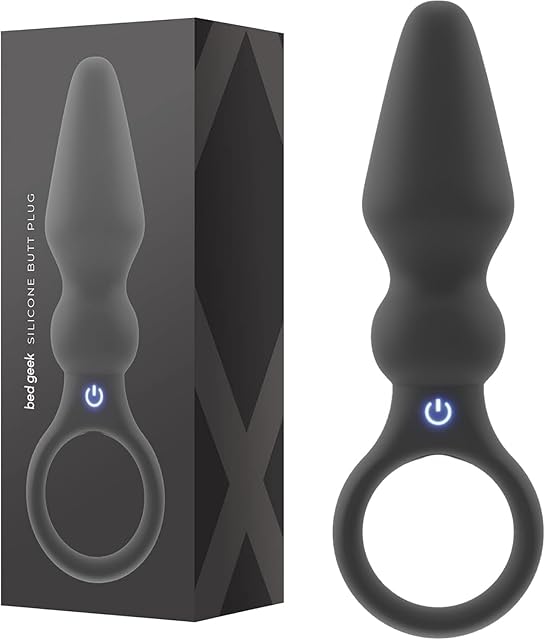 Vibrating Silicone Butt Plug Short - 20 Dynamic Vibration Modes for Ultimate Pleasure - Ergonomically Designed with Ridges, Humps & Bumps - Discreet & Versatile Handheld Adult Toy