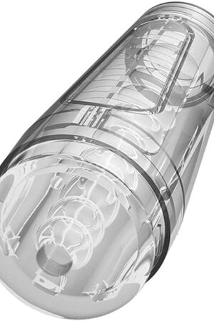 Doc Johnson Main Squeeze - OPTIX? - Squeeze Plate for Precise Pressure - Twist End Cap to Control Suction - Discreet Premium Stroker - Male Masturbator - Crystal (5202-30-AM)