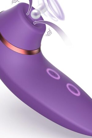 Adult Toys Dildo Sucking Vibrator - 2 in 1 Clitoris Stimulator with 9 Sucking & Vibrating Modes for Women Clitoral Nipple, Waterproof Rose Sex Toys Clit Sucker Sex Machine for Female Couples Pleasure