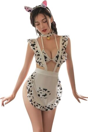 Ladies cosplay cow underwear suit Japanese cute maid sexy pajamas