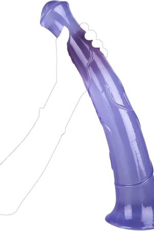 Huge Long Horse Dildo 17.32 inch Simulation Animal Large Anal Plug Horse Dildos Waterproof Suitable for Advanced Experience Women Couples (Blue)