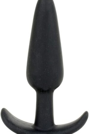 Doc Johnson Mood - Naughty 1 - Silicone Anal Plug - Small - 3.3 in. Long and 0.8 in. Wide - Tapered Base for Comfort Between The Cheeks - Small - Black
