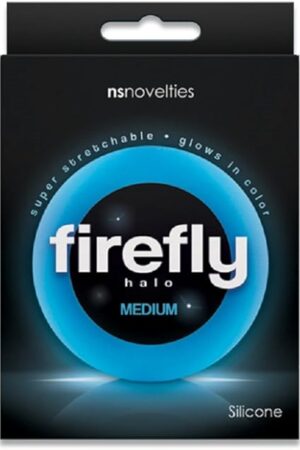 Firefly Halo Medium Cock Ring (Blue) with Free Bottle of Adult Toy Cleaner