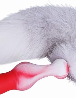 Anal Sex Toy Silicone Dildo with Tail - Realistic Anal Dildo Butt Plug with Big Knot, Soft G Spot Dildo Huge Prostate Dildo Anal Dilator for Women/Men - 7.28in