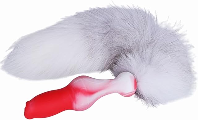 Anal Sex Toy Silicone Dildo with Tail - Realistic Anal Dildo Butt Plug with Big Knot, Soft G Spot Dildo Huge Prostate Dildo Anal Dilator for Women/Men - 7.28in