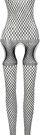 Women's Sexy Mesh BodyStocking Halter Neck Fishnet Lingerie One Piece Underwear Nightwear Crotchless